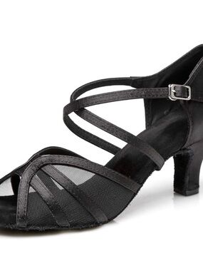 Black Strappy Dance Heels for Women